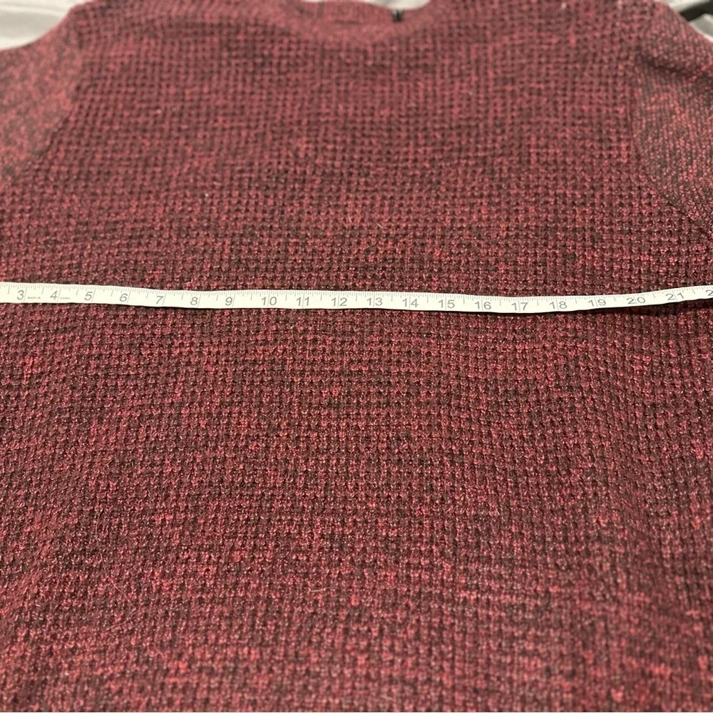 Buffalo David Button Mens XL Pullover Burgundy Speckle Knit Long Sleeve Sweater.